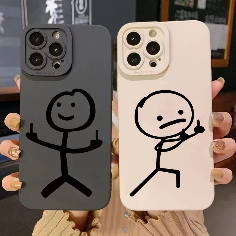 Phone Cases Mous - Niedliche Cartoon-Streichholzmann Handyhülle aus mattem Silikon