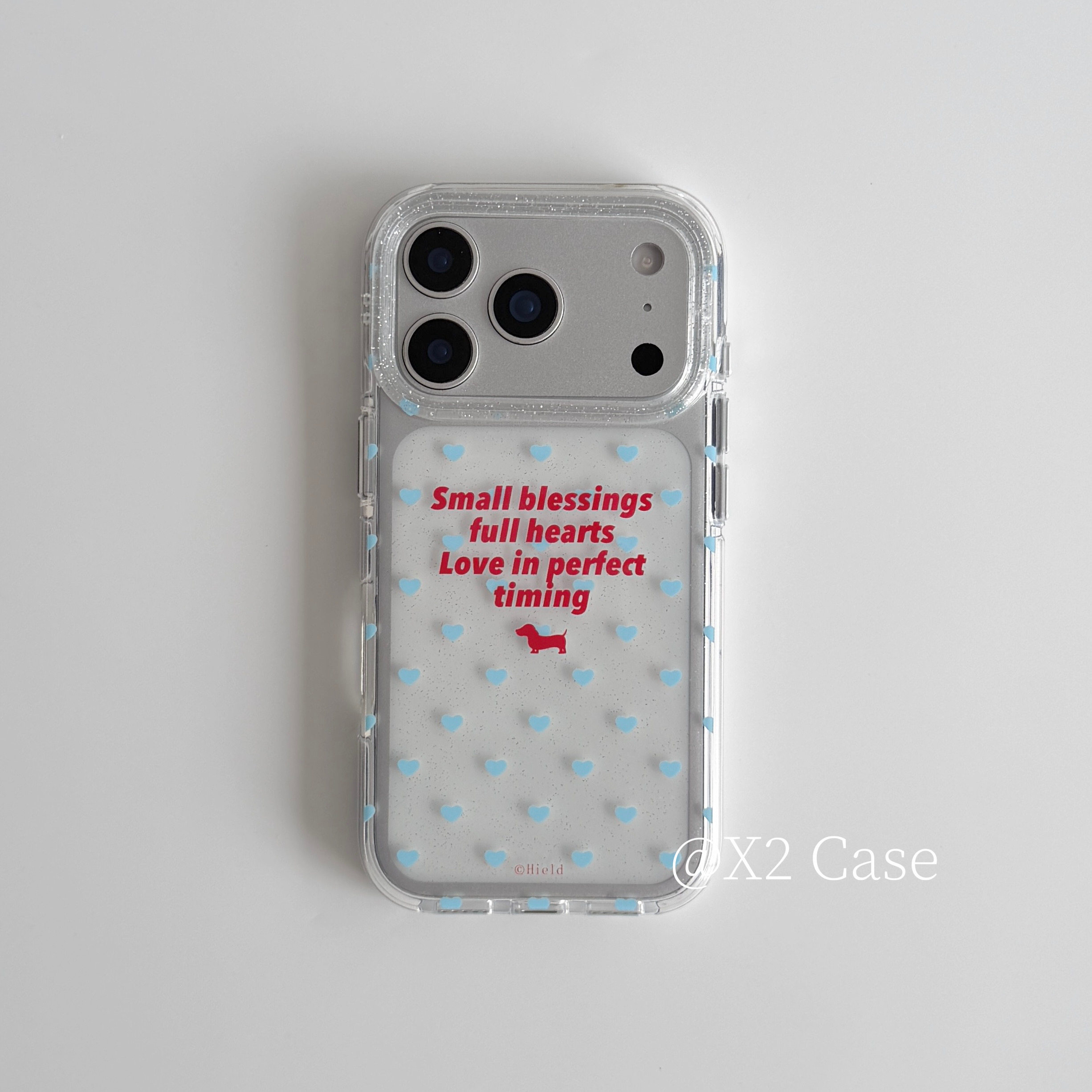 Phone Cases Store - Ins Blue Love English Shining Y2K