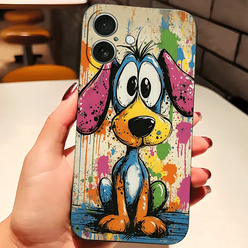 Phone Cases Store - Graffiti-Farbige Welpen-TPU-Handyhülle für iPhone 17 16