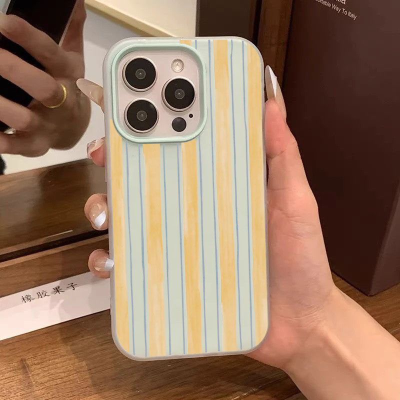 Phone Cases Yellow - Weiche Schutzhülle Stilvolle Gelb Gestreifte Handyhülle