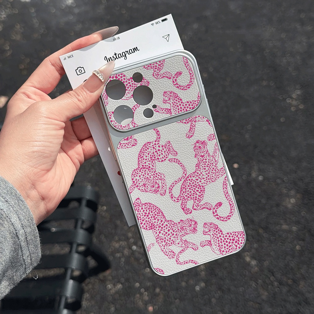 Phone Cases Leather - Retro Illustrierte Leoparden-Handyhülle für iPhone 17