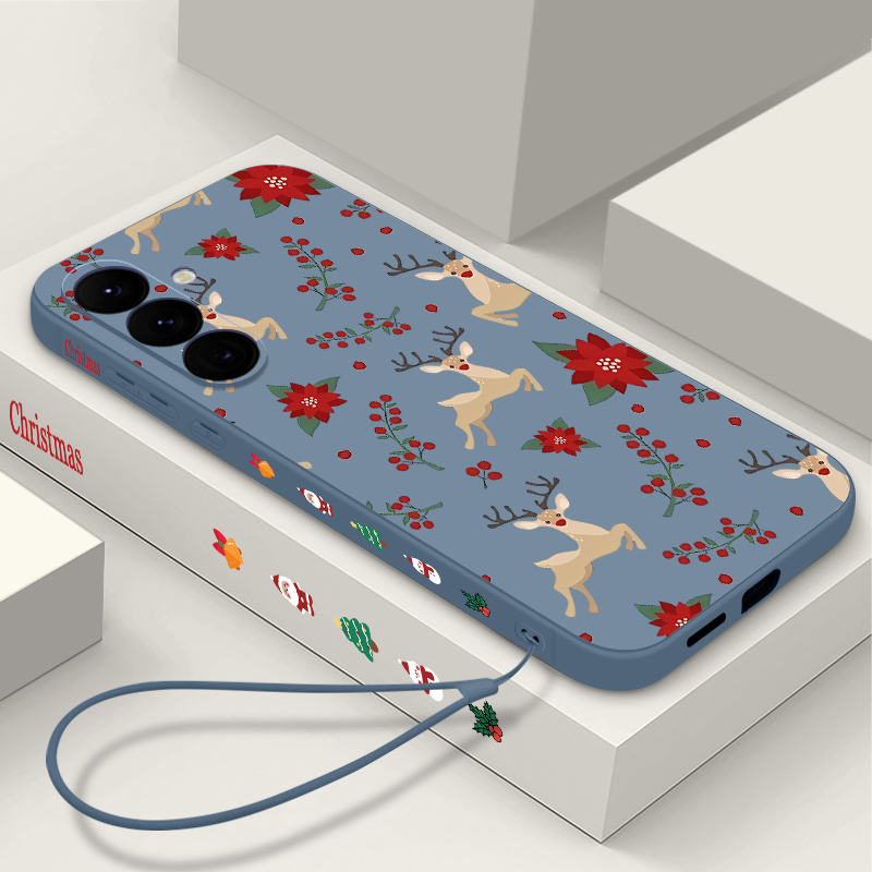 Phone Cases Red Deer - Rote Hirsch Blumen Muster Handyhülle für