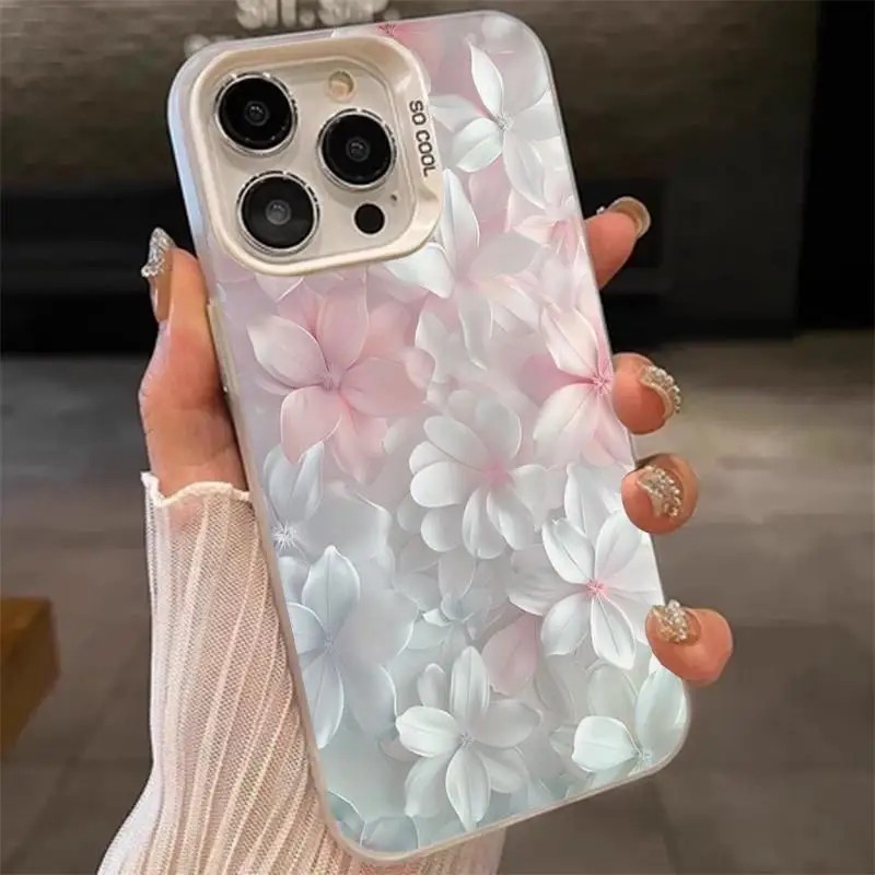 Phone Cases Mous - Rosa Blumen-Hülle für iPhone 15Pro 17