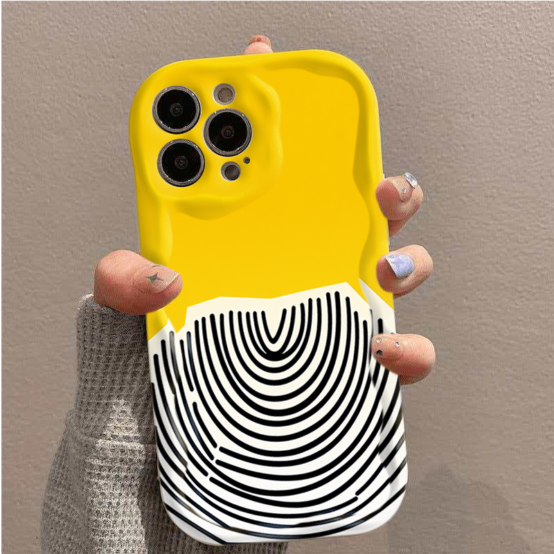 Phone Cases Arc - Schwarzes Bogenmuster auf gelbem Hintergrund, einfaches