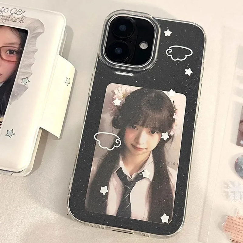 Phone Cases Cute Iphone 14 - Koreanische INS Süße Weiße Sternflügel Cartoon