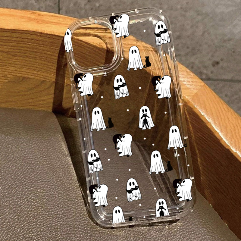 Phone Cases Mous - Western-Halloween-Cowboy-Geist- und Blumendruck, transparente Hülle für