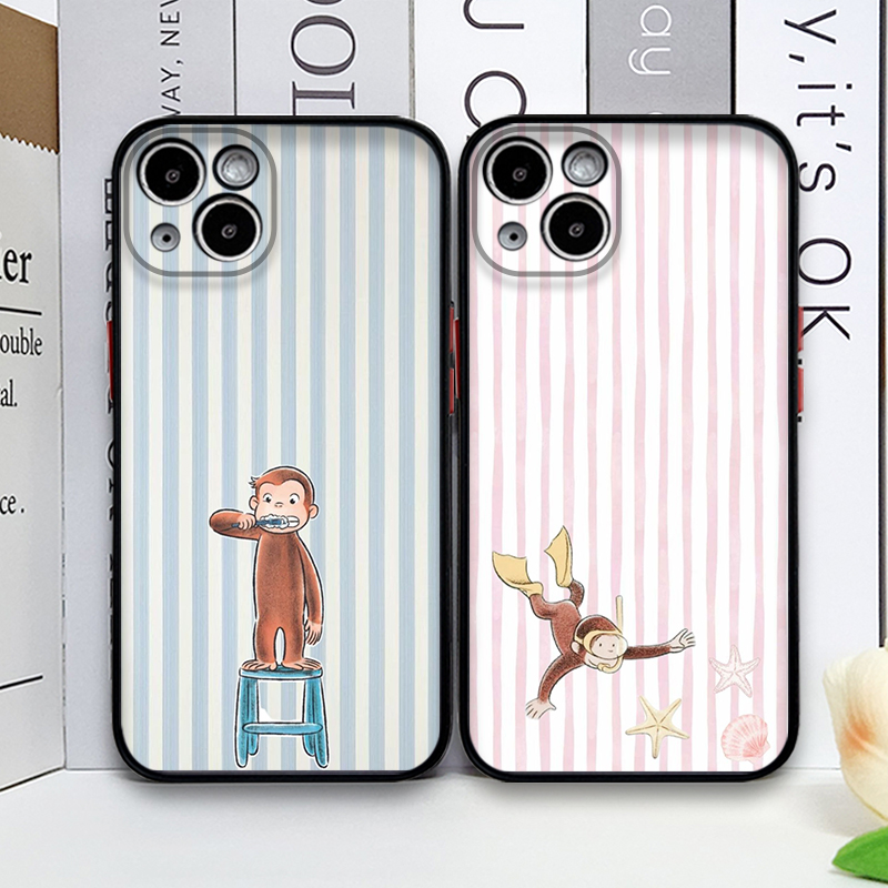 Phone Cases For Iphone 11 - Cartoon Gestreifter Affe mit Katze Handyhülle