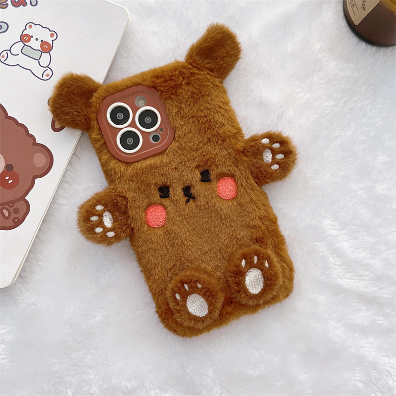 Koreanische 3D Cartoon Bär Fla – Phone Cases Leather Bewertung und Preis
