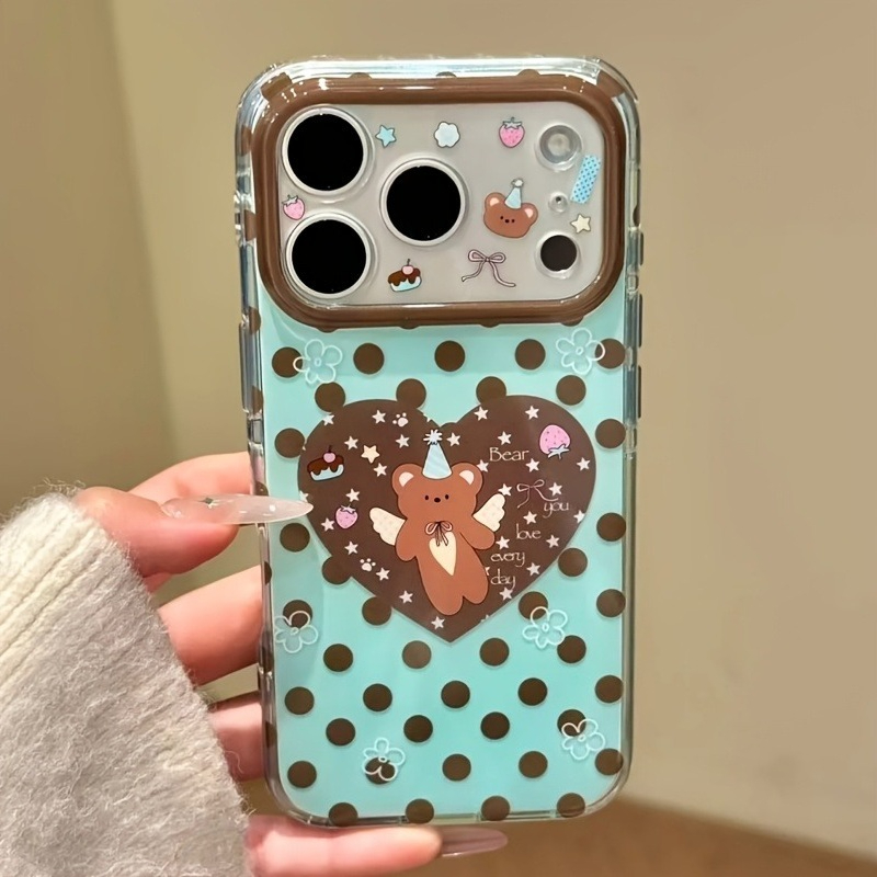 Braune Polka-Dot-Herz-Bären-Mu – Phone Cases Brown Bewertung und Preis