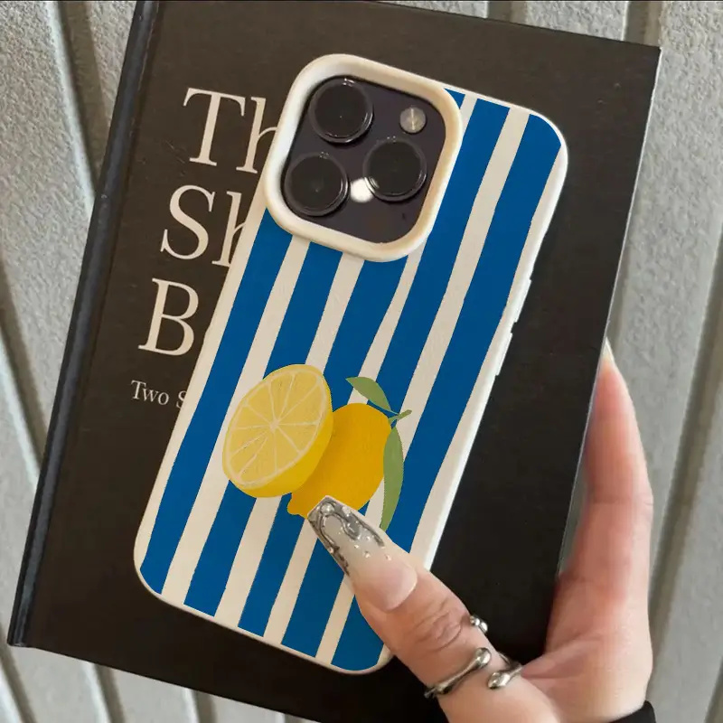 Gelbe zitronenblaue Streifenmu – Phone Cases Yellow Bewertung und Preis