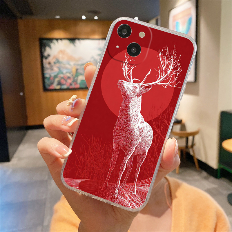 Weiche TPU Transparente Handyh – Phone Cases Red Deer Bewertung und Preis
