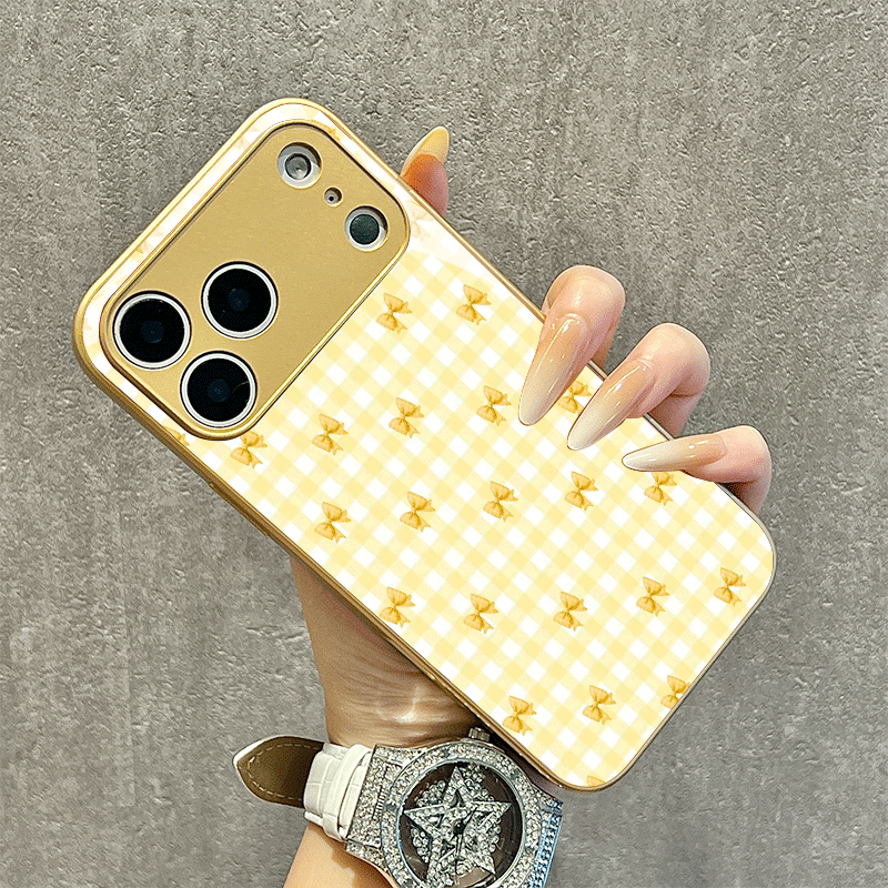 Pastellgelbe Karierte Schleife – Phone Cases Yellow Bewertung und Preis