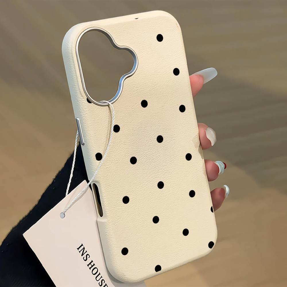Minimalistische schwarze Polka – Phone Cases Leather Bewertung und Preis