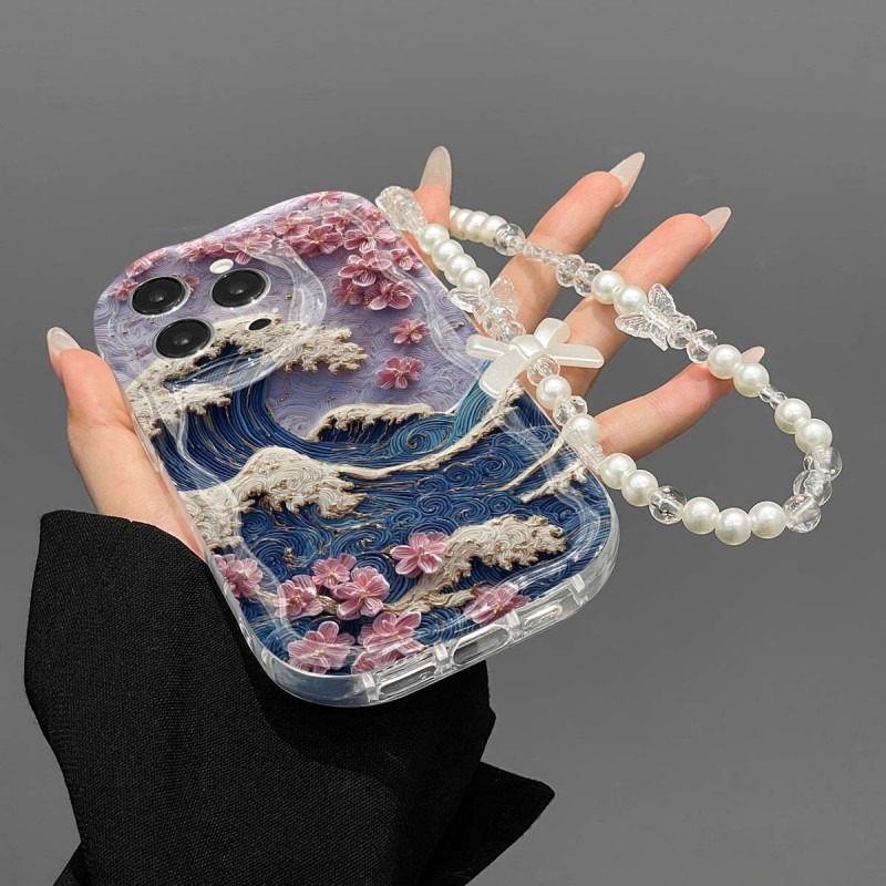 Wellenförmiges Blumenmuster Kr – Phone Cases With Charms Bewertung und Preis